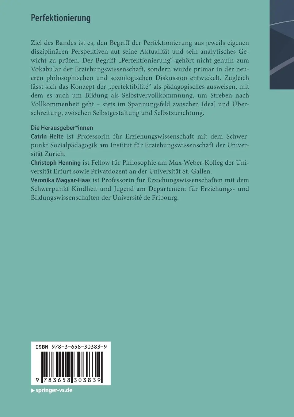 Rückseite: 9783658303839 | Perfektionierung | Catrin Heite (u. a.) | Taschenbuch | viii | Deutsch