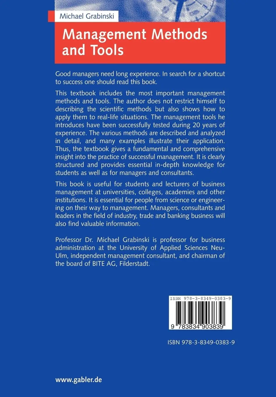 Rückseite: 9783834903839 | Management Methods and Tools | Michael Grabinski | Taschenbuch | xv
