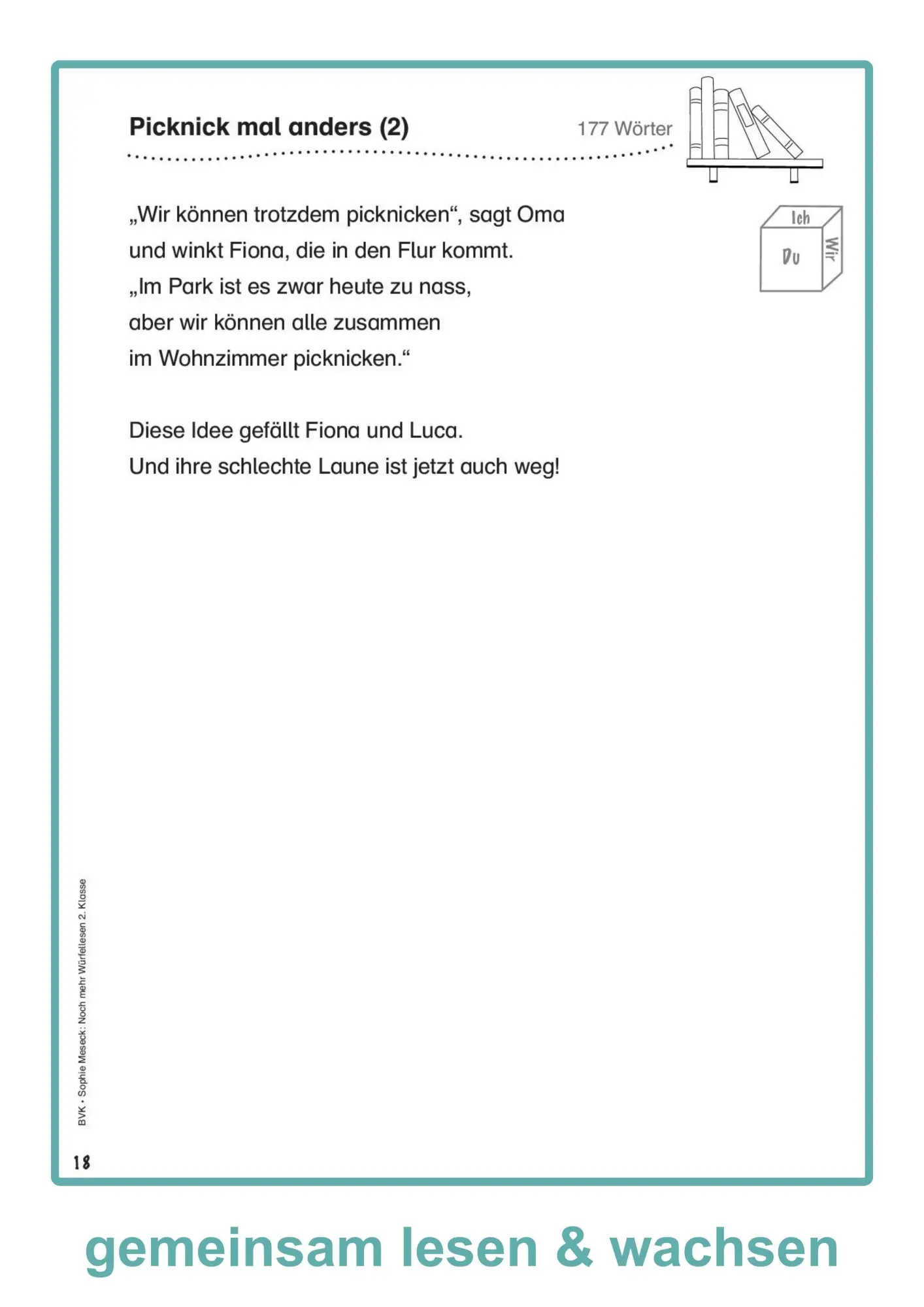 Bild: 9783965203839 | Noch mehr Würfellesen 2. Klasse | Sophie Meseck | Broschüre | Lesezeit