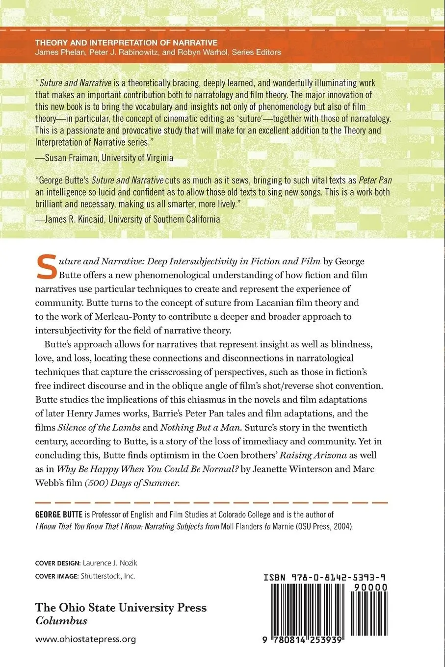 Rückseite: 9780814253939 | Suture and Narrative | Deep Intersubjectivity in Fiction and Film