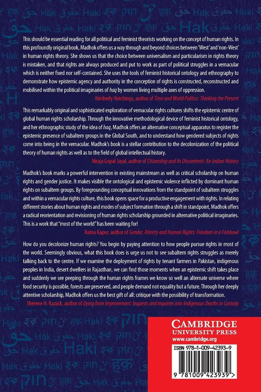 Rückseite: 9781009423939 | Vernacular Rights Cultures | Sumi Madhok | Taschenbuch | Englisch