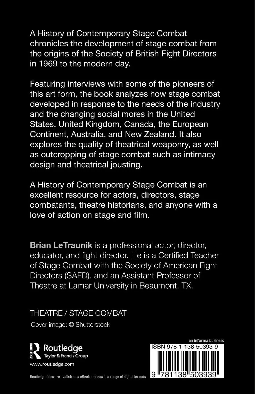 Rückseite: 9781138503939 | A History of Contemporary Stage Combat | 1969 - Today | Letraunik