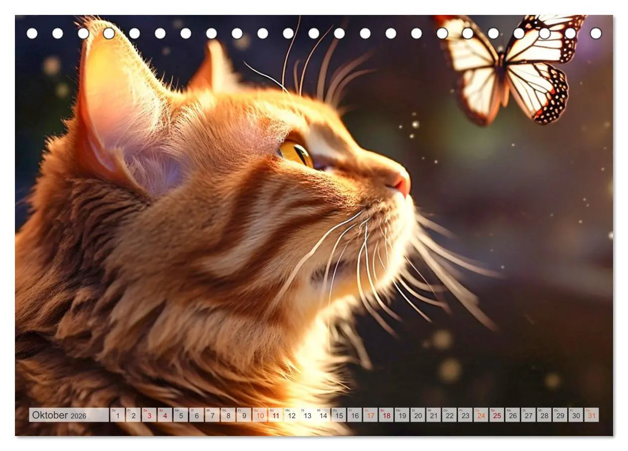 Bild: 9783457493939 | Die Katze und der Schmetterling (Tischkalender 2026 DIN A5 quer),...