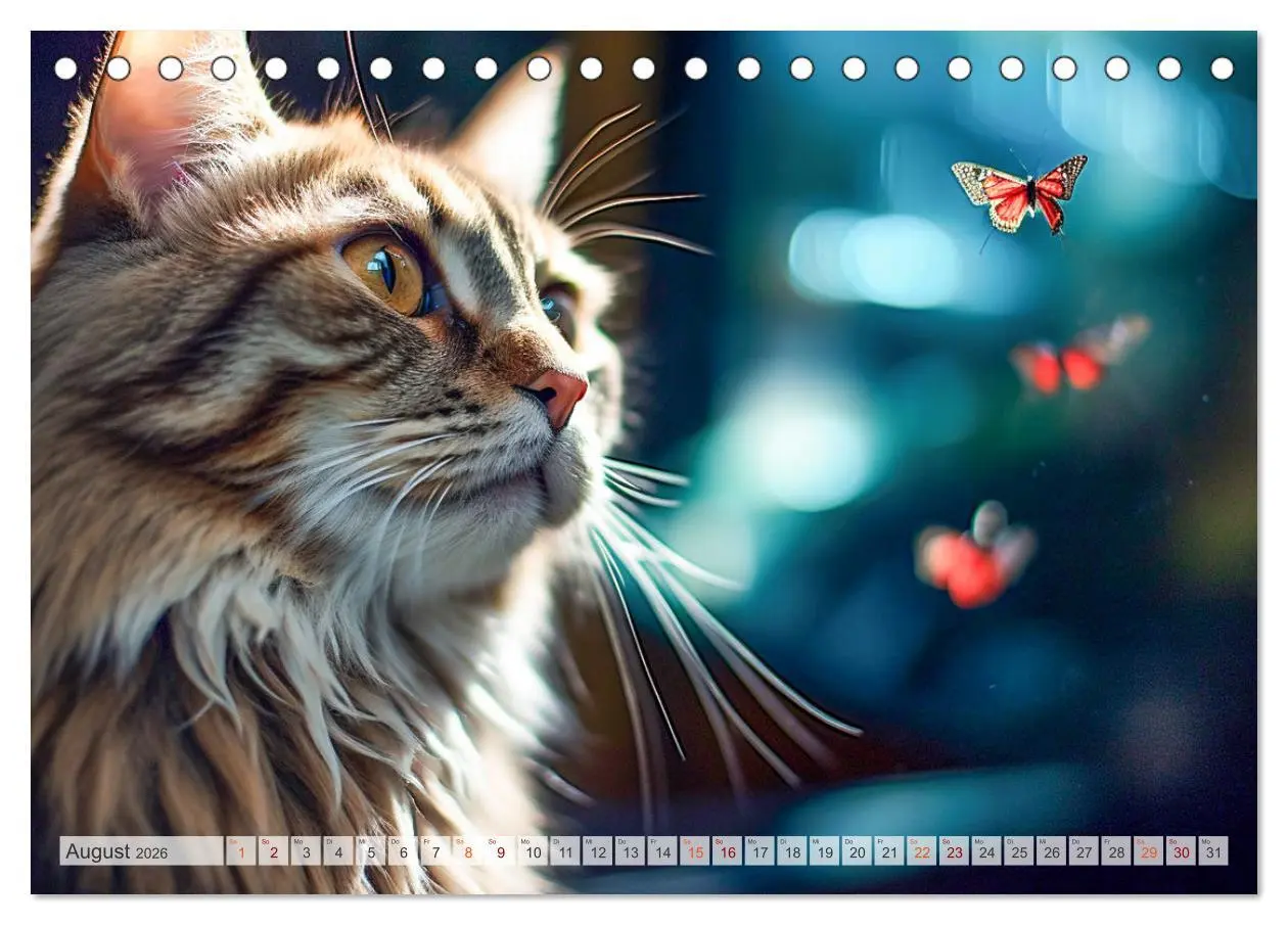 Bild: 9783457493939 | Die Katze und der Schmetterling (Tischkalender 2026 DIN A5 quer),...