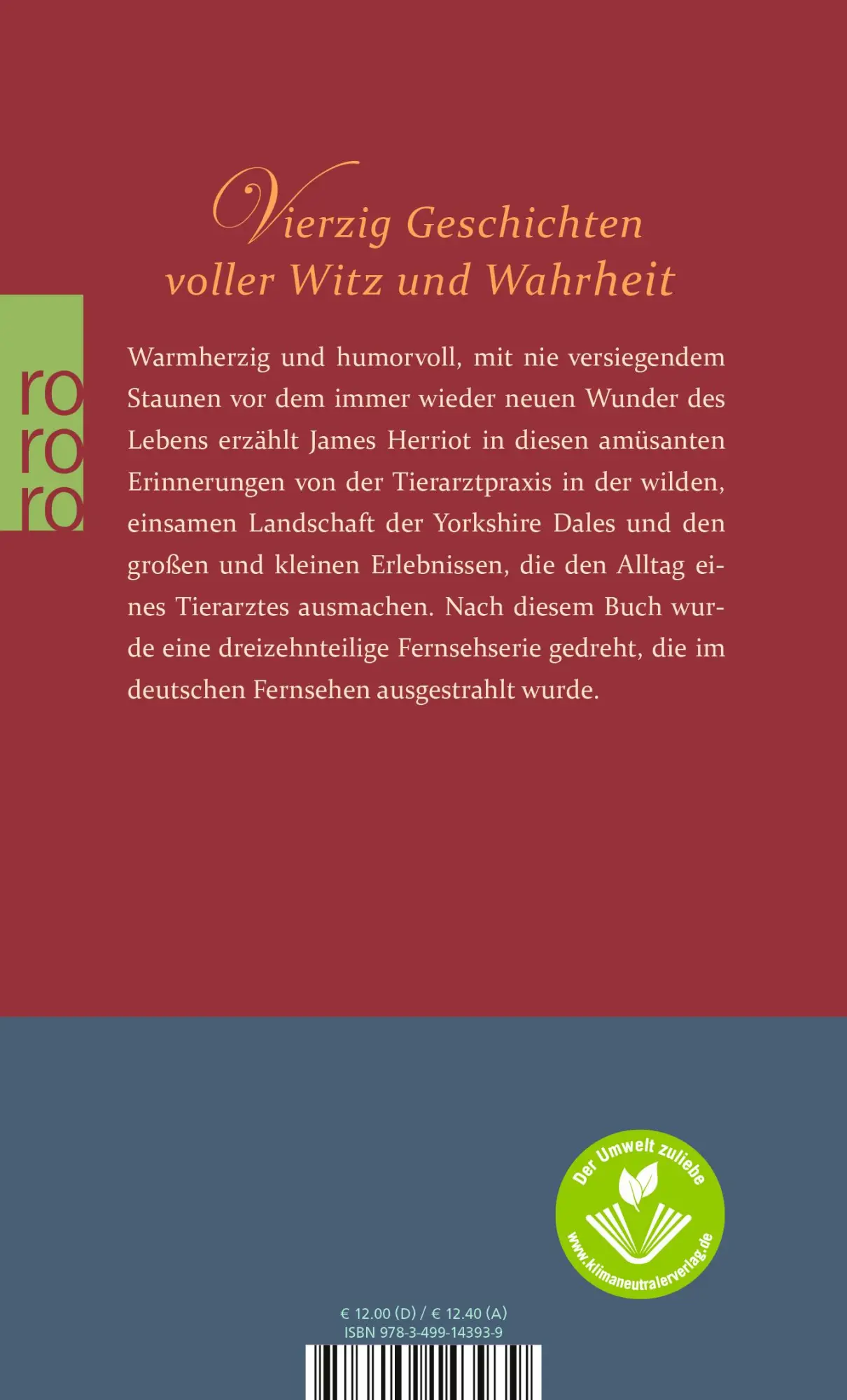 Rückseite: 9783499143939 | Der Doktor und das liebe Vieh | James Herriot | Taschenbuch | 288 S.