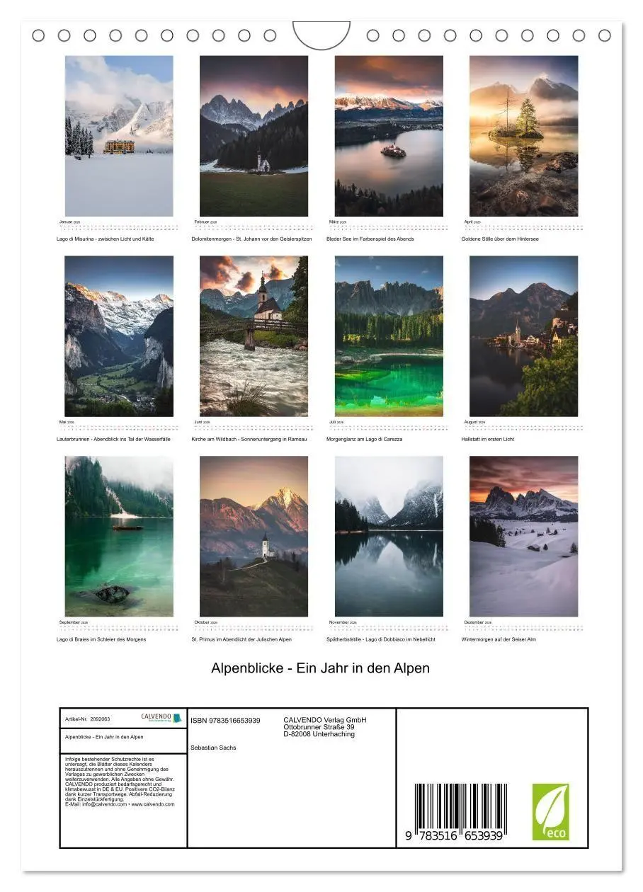 Bild: 9783516653939 | Alpenblicke - Ein Jahr in den Alpen (Wandkalender 2026 DIN A4...