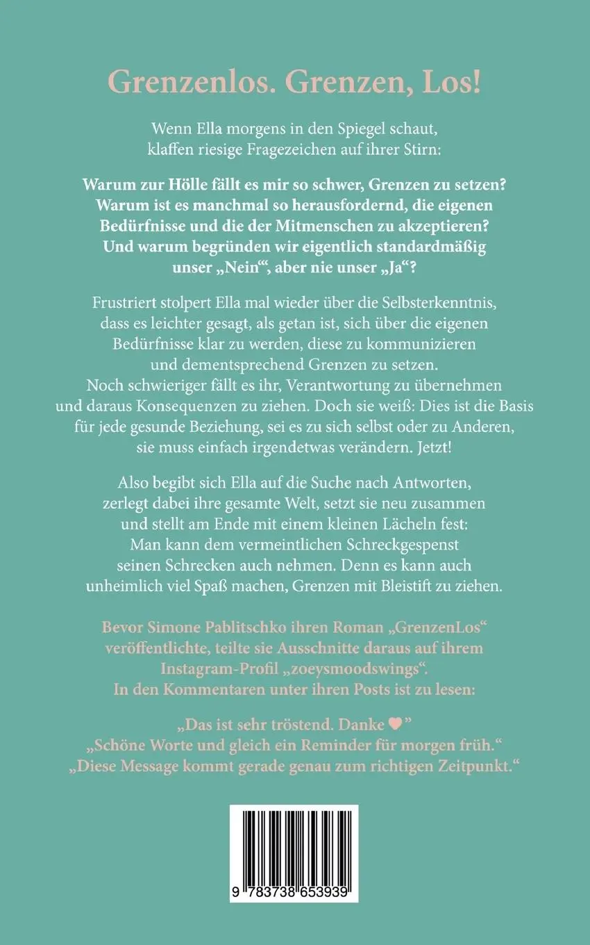 Rückseite: 9783738653939 | GrenzenLos | Simone Pablitschko | Taschenbuch | Paperback | 154 S.