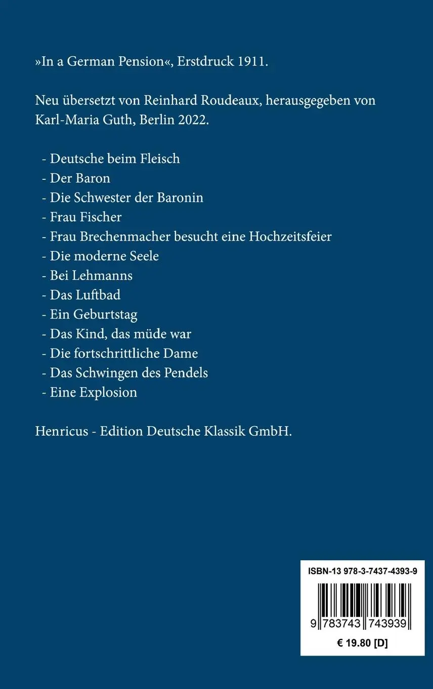 Rückseite: 9783743743939 | In einer deutschen Pension | Katherine Mansfield | Buch | 92 S. | 2022