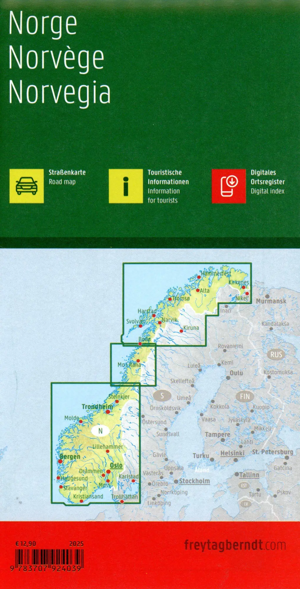 Bild: 9783707924039 | Norwegen, Straßenkarte 1:600.000, freytag &amp; berndt | Freytag &amp; Berndt