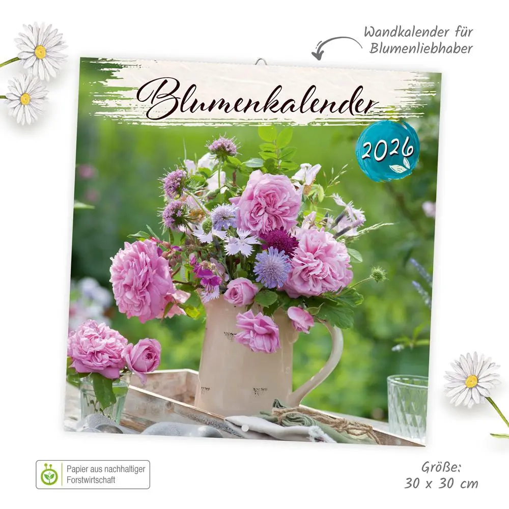 Bild: 9783988024039 | Trötsch Broschürenkalender Blumenkalender 2026 | Wandplaner | KG