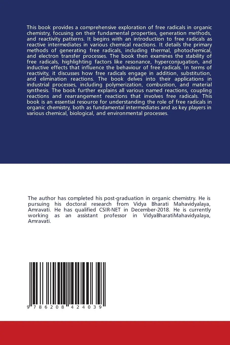 Rückseite: 9786208424039 | Reaction Intermediates: Free Radical | Chetan Jadhav (u. a.) | Buch