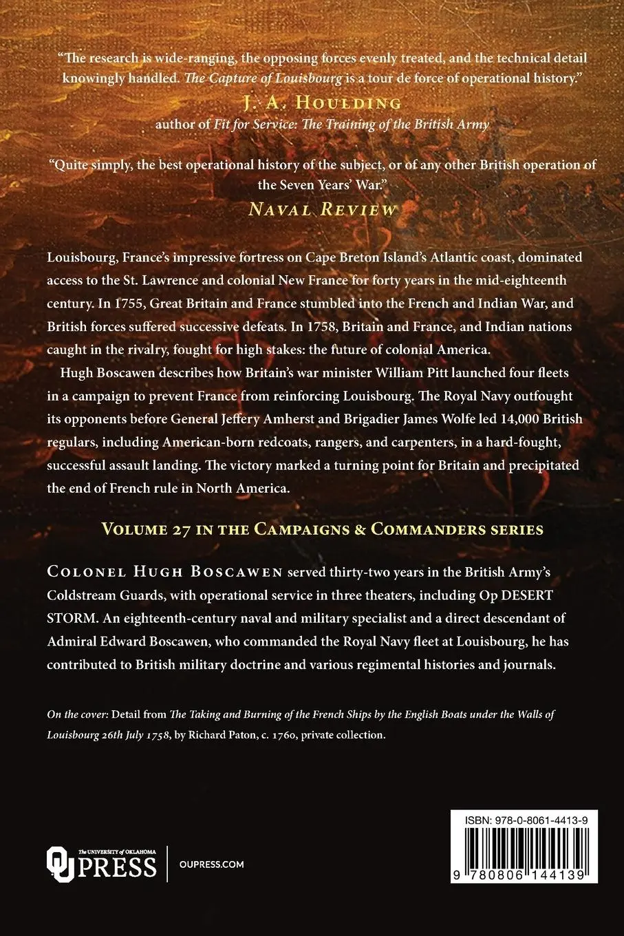 Rückseite: 9780806144139 | The Capture of Louisbourg, 1758 | Hugh Boscawen | Taschenbuch | 2011