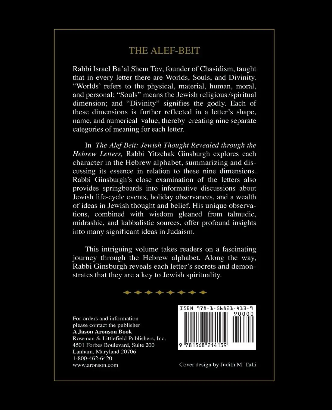 Rückseite: 9781568214139 | The Alef-Beit | Jewish Thought Revealed through the Hebrew Letters