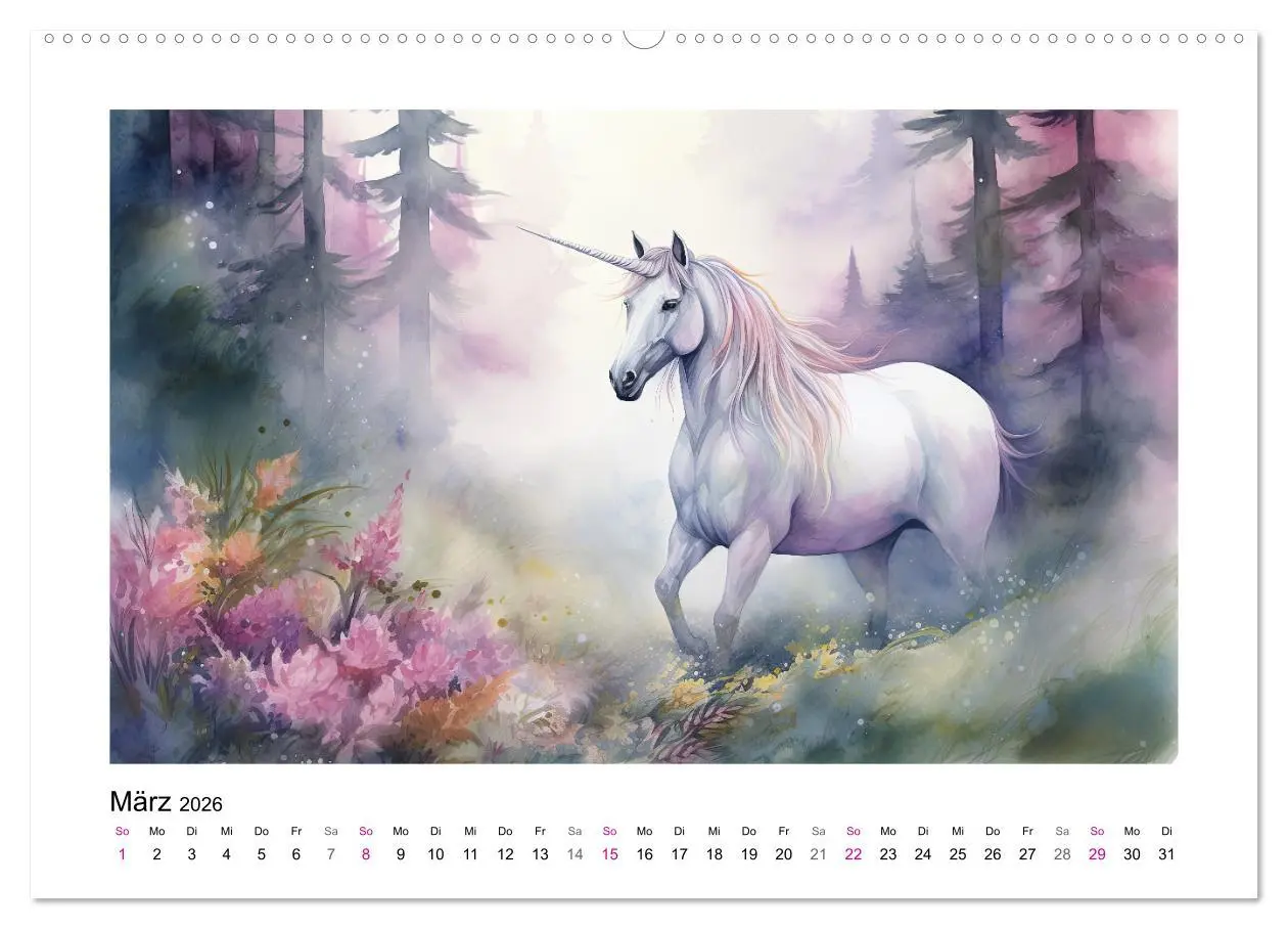 Bild: 9783457514139 | Geliebte Einhörner (Wandkalender 2026 DIN A2 quer), CALVENDO...