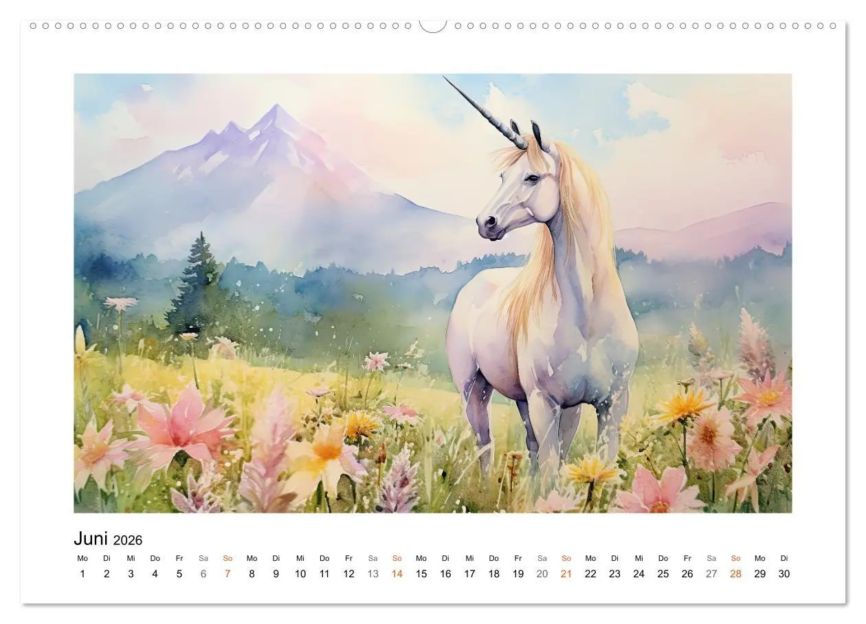 Bild: 9783457514139 | Geliebte Einhörner (Wandkalender 2026 DIN A2 quer), CALVENDO...