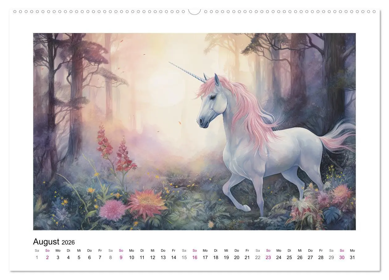 Bild: 9783457514139 | Geliebte Einhörner (Wandkalender 2026 DIN A2 quer), CALVENDO...