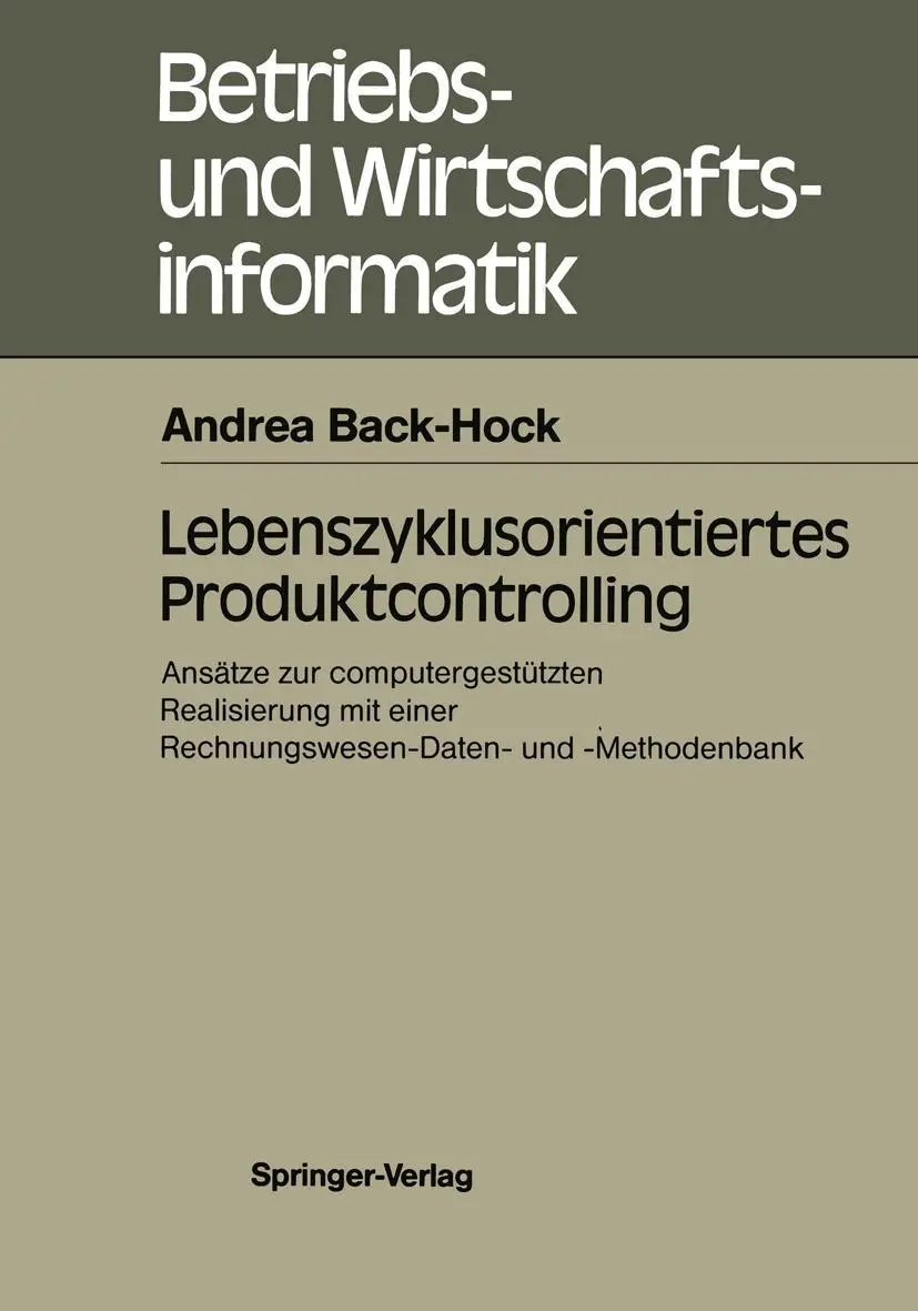 Cover: 9783540504139 | Lebenszyklusorientiertes Produktcontrolling | Andrea Back-Hock | Buch