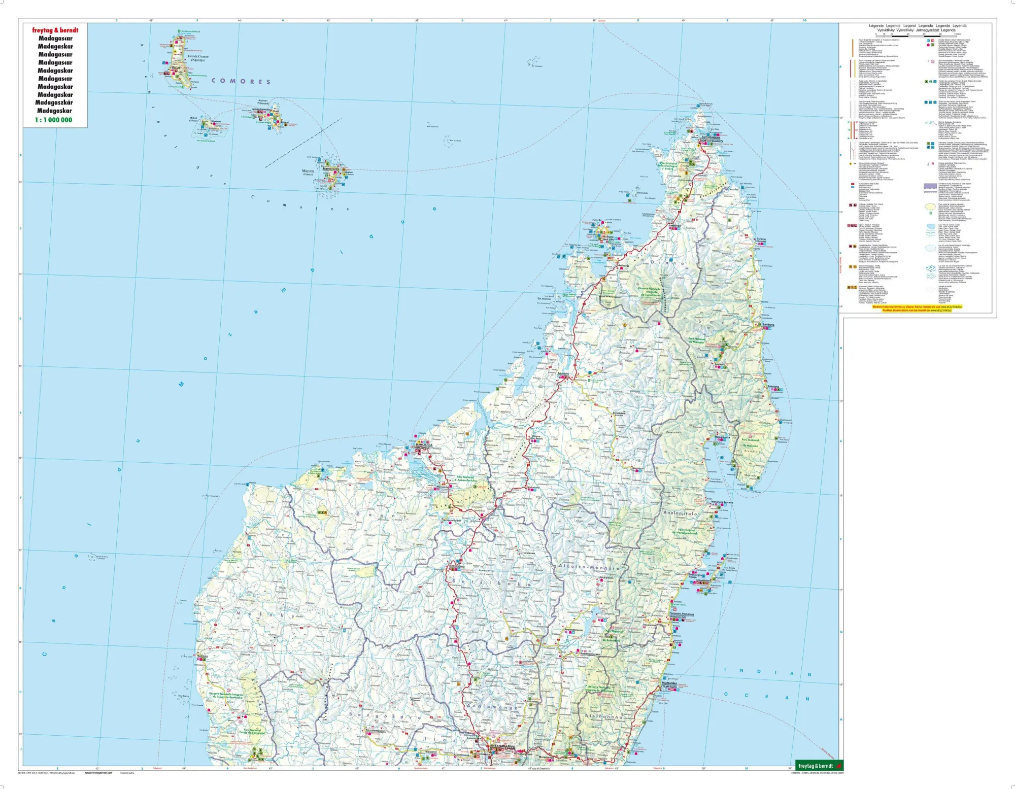 Bild: 9783707914139 | Madagaskar 1 : 1 000 000 | (Land-)Karte | Karte/Landkarte | Deutsch