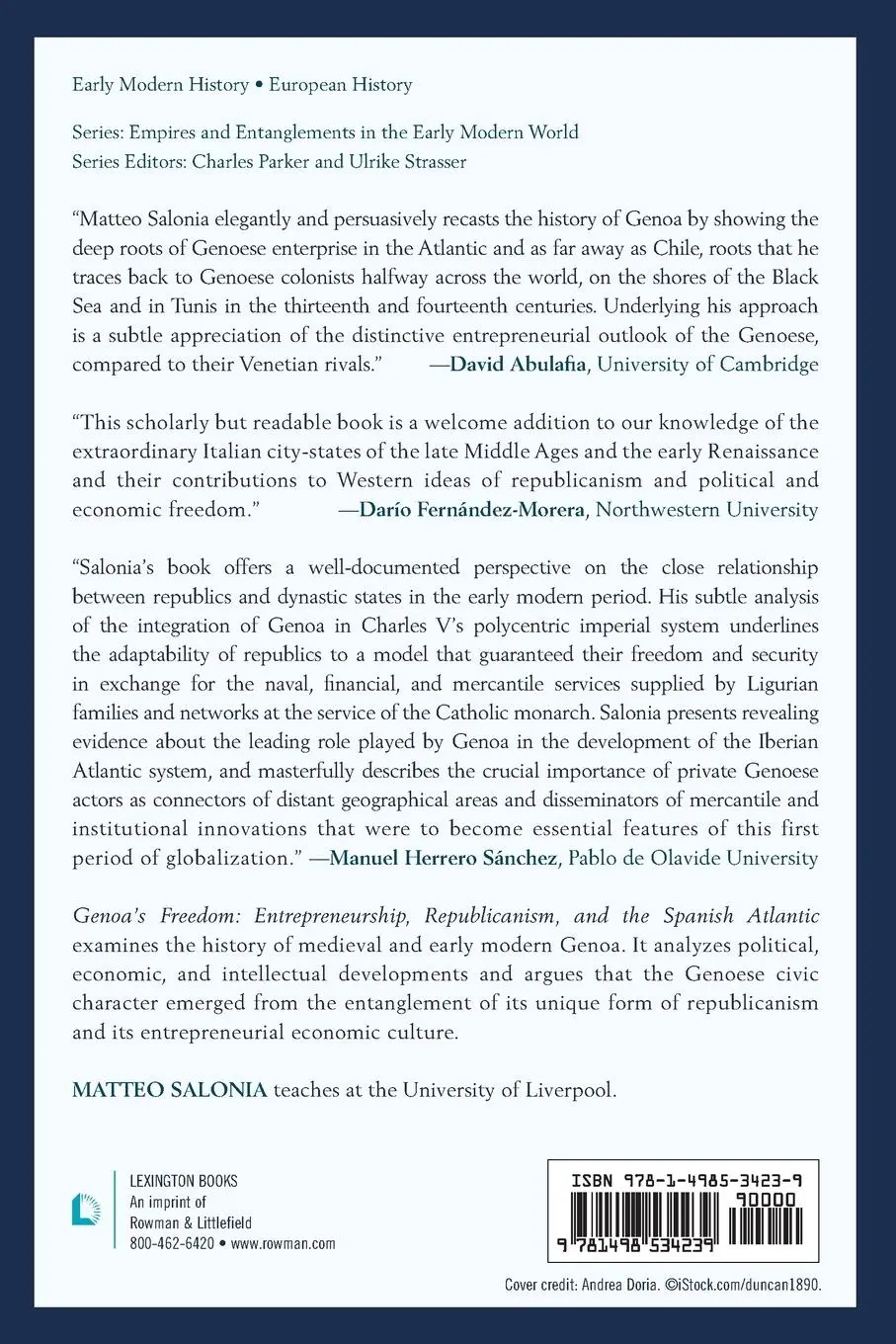 Rückseite: 9781498534239 | Genoa's Freedom | Matteo Salonia | Taschenbuch | Englisch | 2020