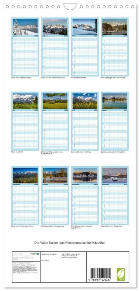 Bild: 9783457124239 | Familienplaner 2025 - Der Wilde Kaiser, das Kletterparadies bei...