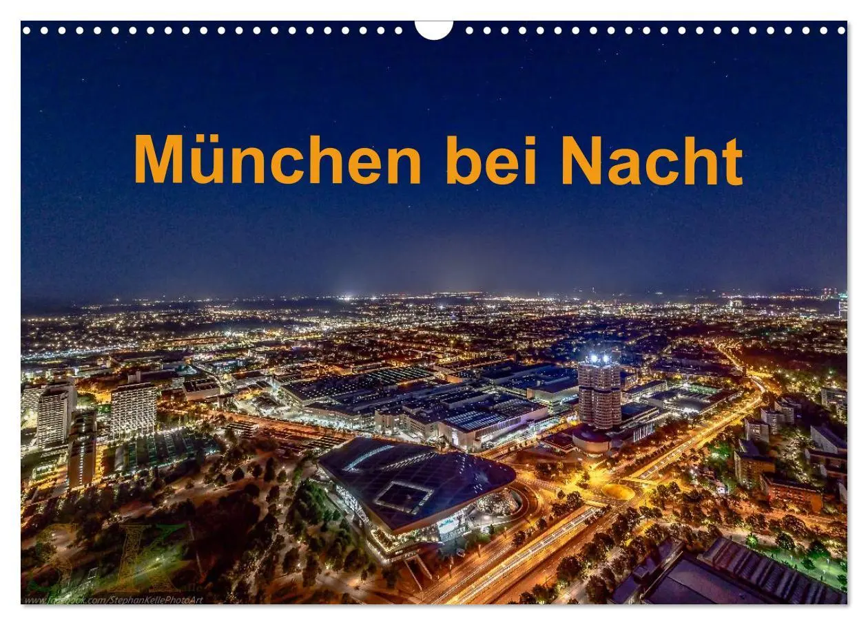 Cover: 9783457984239 | München bei Nacht (Wandkalender 2026 DIN A3 quer), CALVENDO...