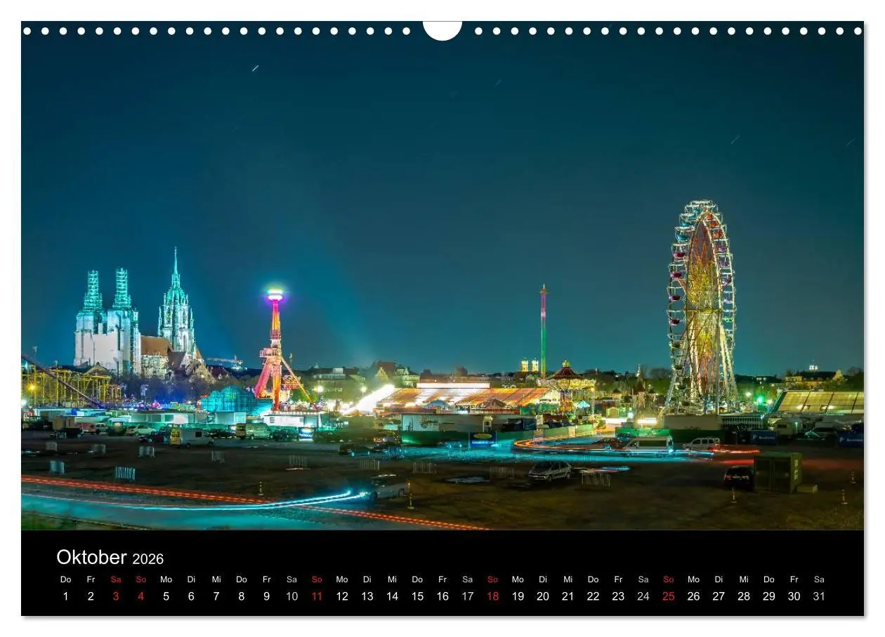 Bild: 9783457984239 | München bei Nacht (Wandkalender 2026 DIN A3 quer), CALVENDO...