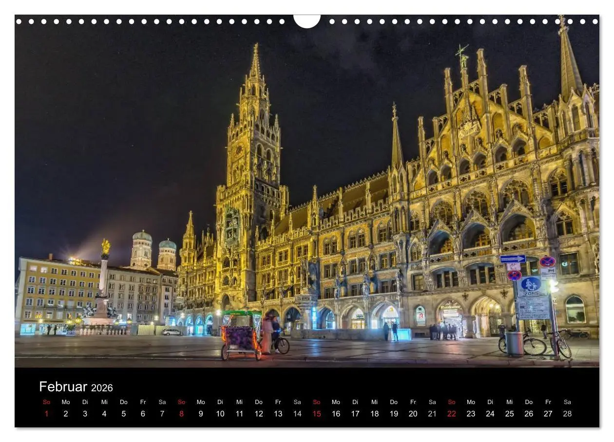 Bild: 9783457984239 | München bei Nacht (Wandkalender 2026 DIN A3 quer), CALVENDO...