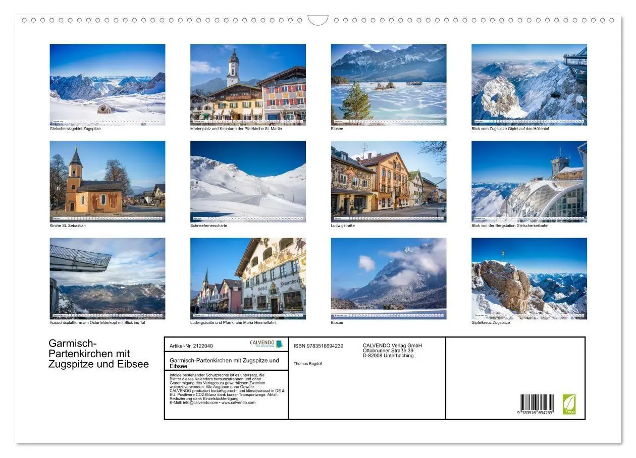 Bild: 9783516694239 | Garmisch-Partenkirchen mit Zugspitze und Eibsee (Wandkalender 2026...
