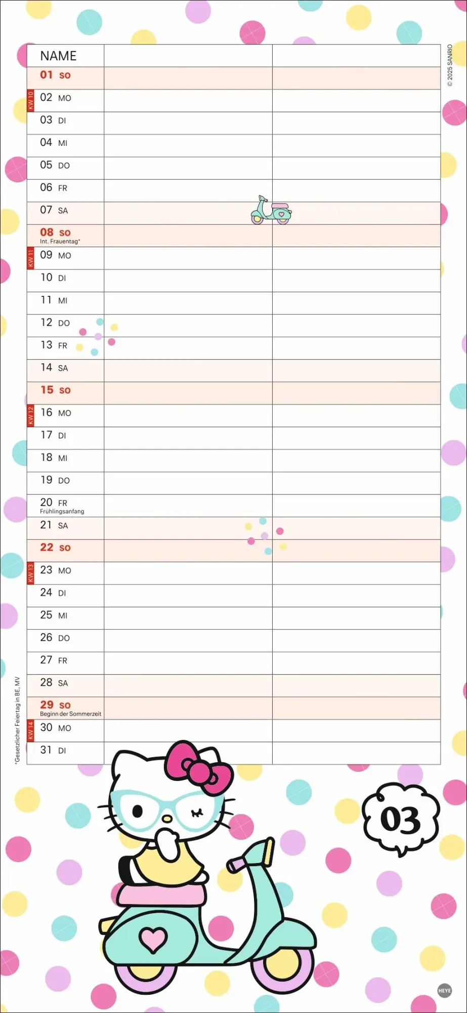 Bild: 9783756414239 | Hello Kitty Planer für zwei 2026 | Kalender | Familienplaner Athesia