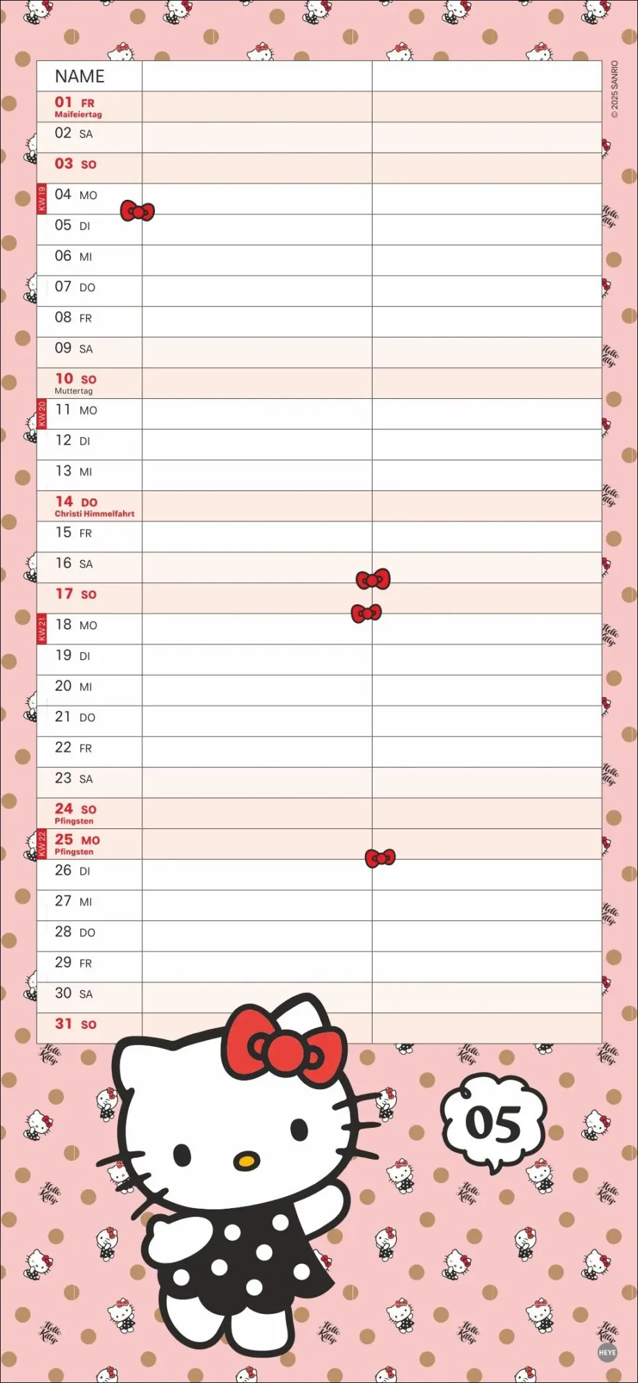 Bild: 9783756414239 | Hello Kitty Planer für zwei 2026 | Kalender | Familienplaner Athesia