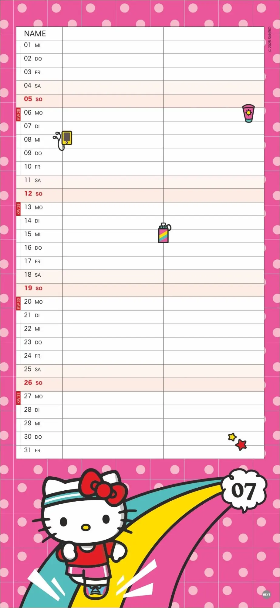Bild: 9783756414239 | Hello Kitty Planer für zwei 2026 | Kalender | Familienplaner Athesia