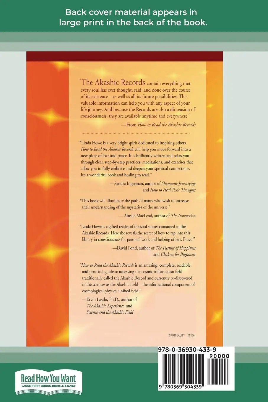 Rückseite: 9780369304339 | How to Read the Akashic Records | Linda Howe | Taschenbuch | Englisch