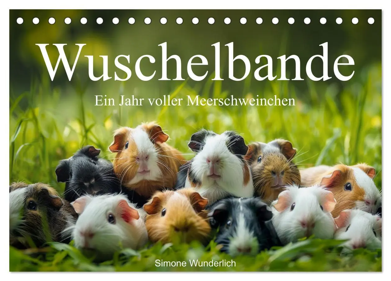 Cover: 9783457424339 | Wuschelbande - Ein Jahr voller Meerschweinchen (Tischkalender 2026...