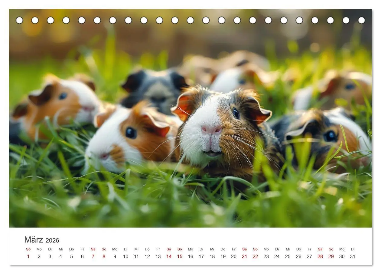Bild: 9783457424339 | Wuschelbande - Ein Jahr voller Meerschweinchen (Tischkalender 2026...