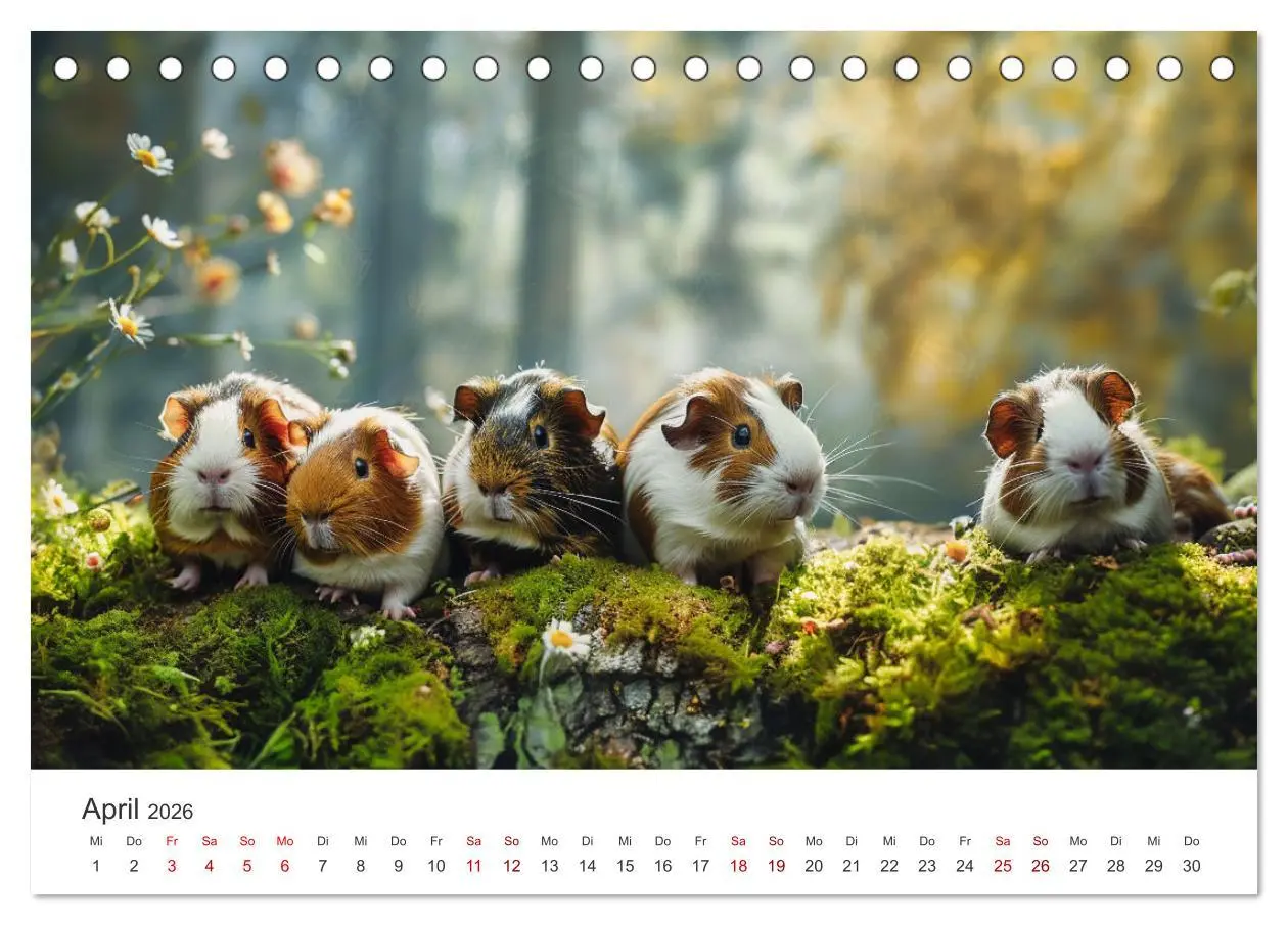 Bild: 9783457424339 | Wuschelbande - Ein Jahr voller Meerschweinchen (Tischkalender 2026...