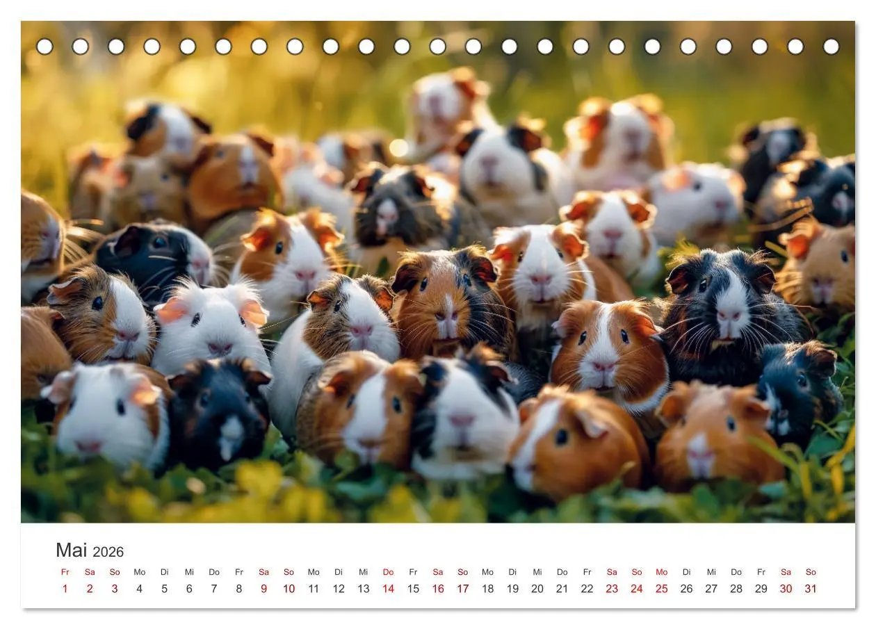 Bild: 9783457424339 | Wuschelbande - Ein Jahr voller Meerschweinchen (Tischkalender 2026...