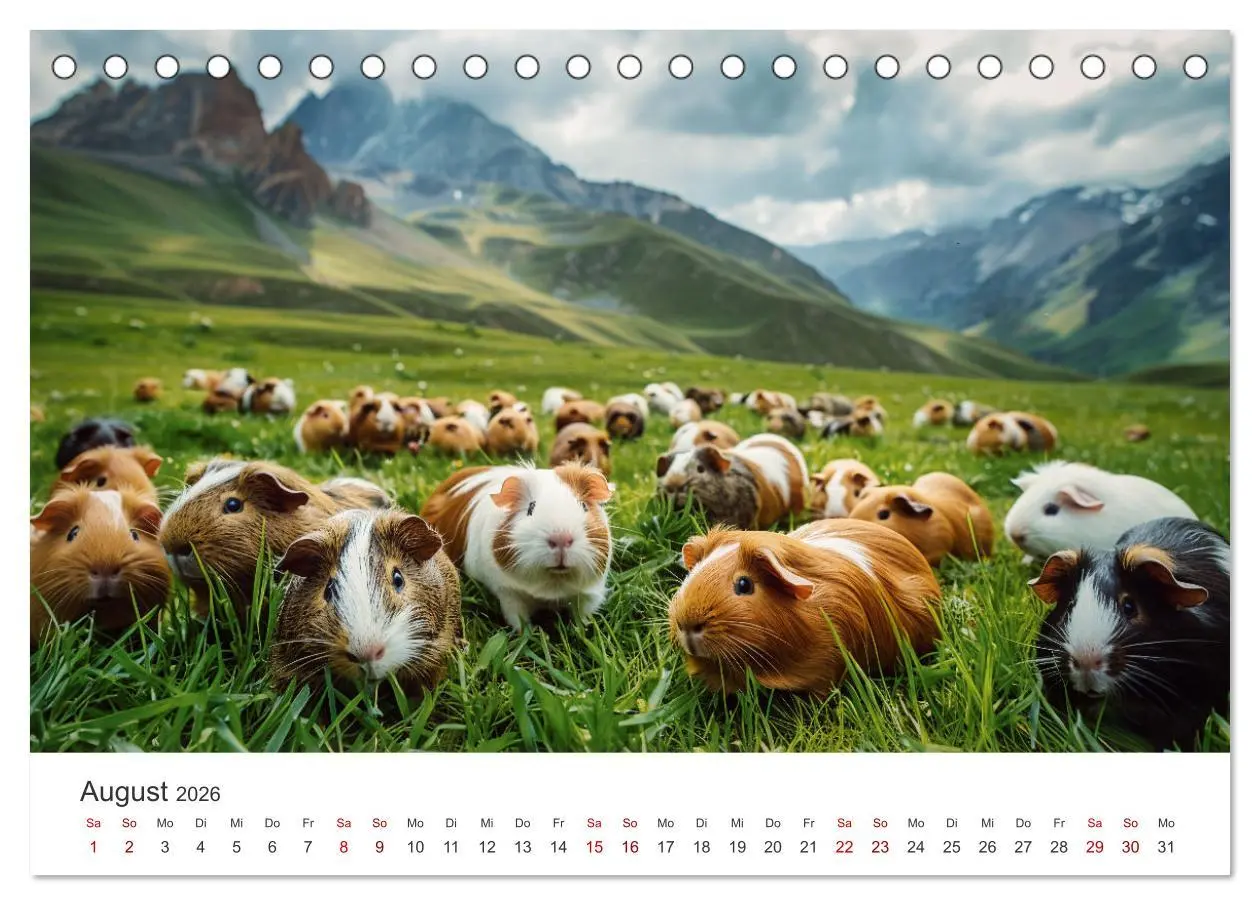 Bild: 9783457424339 | Wuschelbande - Ein Jahr voller Meerschweinchen (Tischkalender 2026...