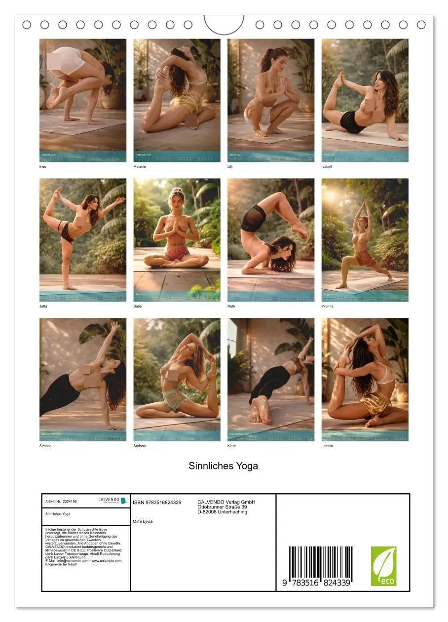 Bild: 9783516824339 | Sinnliches Yoga (Wandkalender 2027 DIN A4 hoch), CALVENDO...