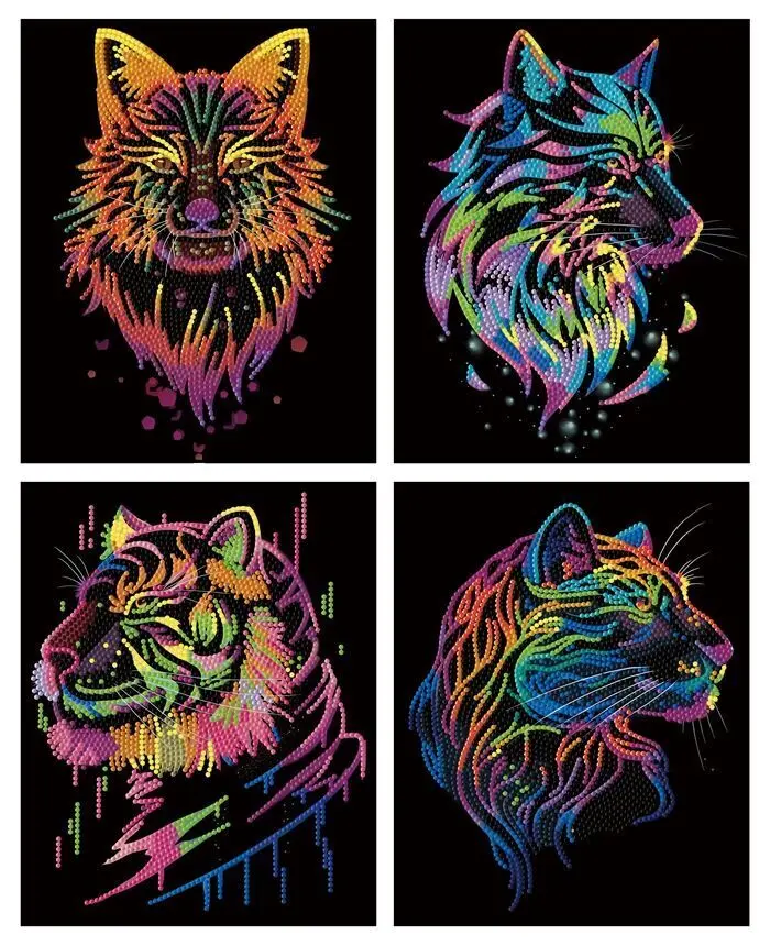 Bild: 4895225944439 | DOTZIES BY DIAMOND DOTZ - Diamond Painting Neon Raubkatzen | 2026
