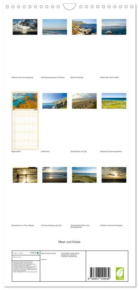 Bild: 9783457104439 | Familienplaner 2025 - Meer und Küste mit 5 Spalten (Wandkalender,...