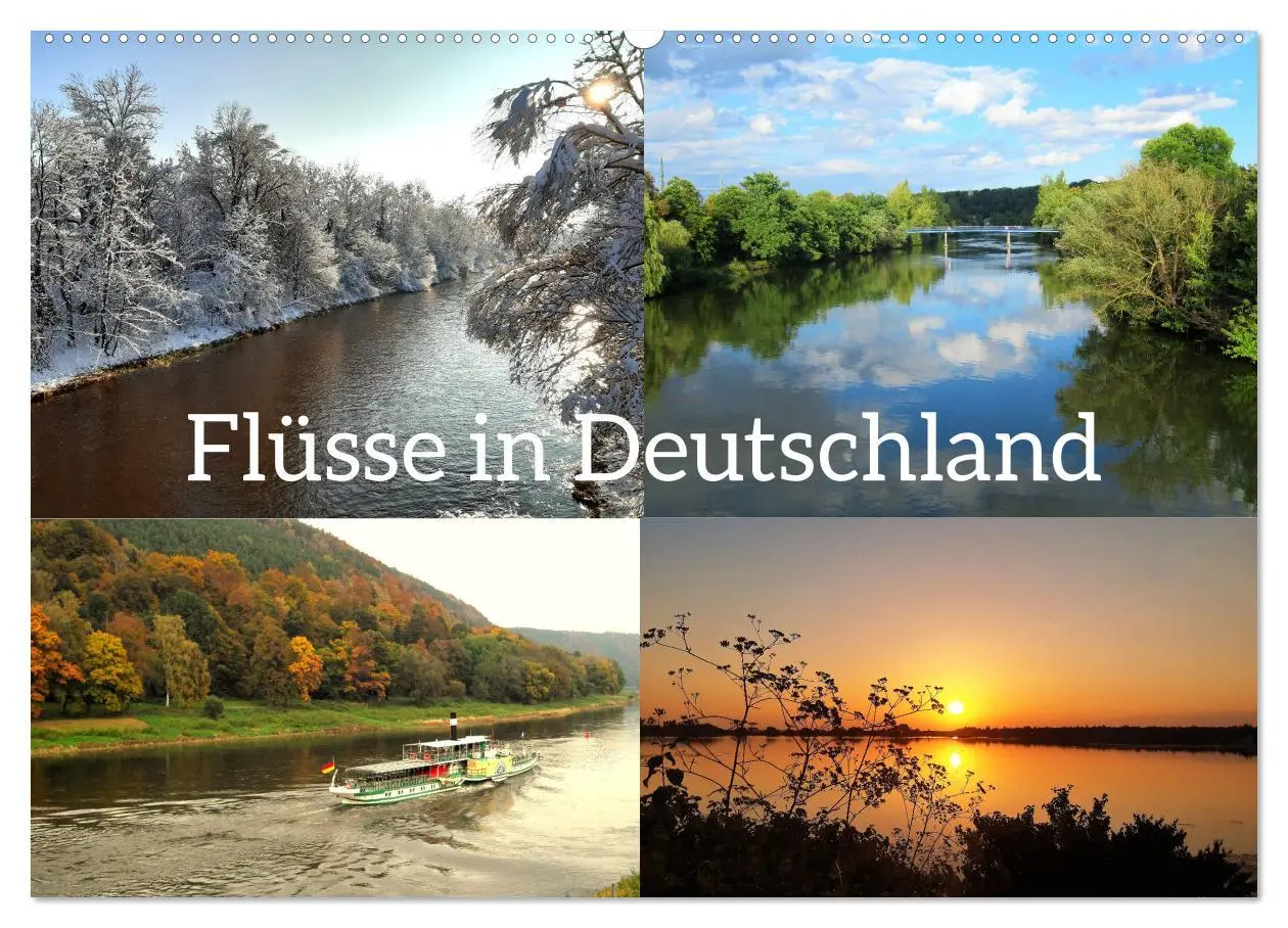 Cover: 9783457344439 | Flüsse in Deutschland (Wandkalender 2026 DIN A2 quer), CALVENDO...