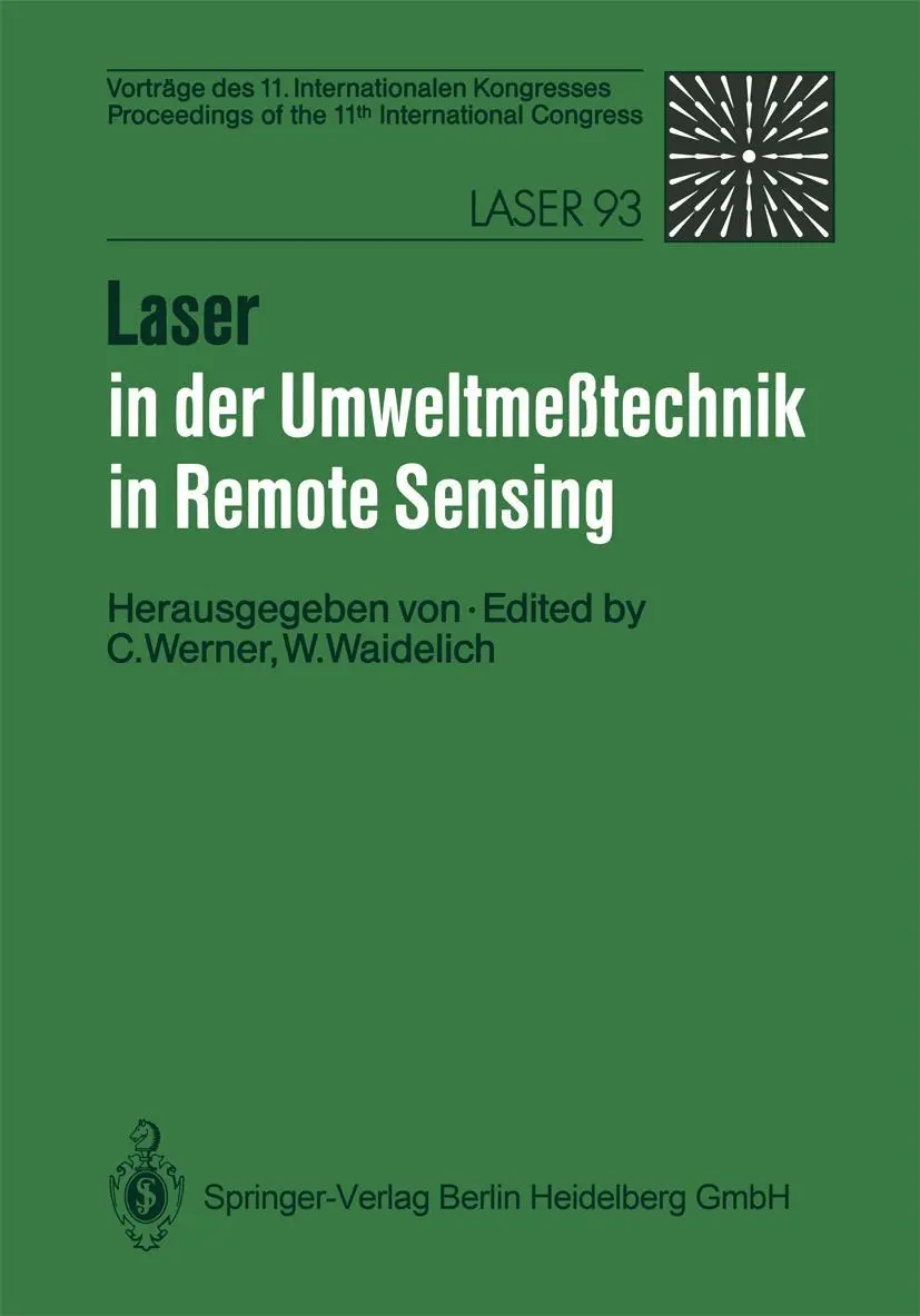 Cover: 9783540574439 | Laser in der Umweltmeßtechnik / Laser in Remote Sensing | Taschenbuch