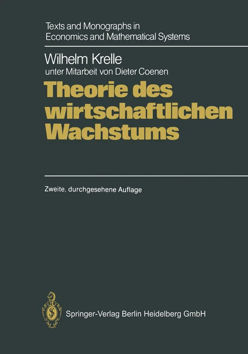 Cover: 9783662104439 | Theorie des wirtschaftlichen Wachstums | Wilhelm Krelle | Taschenbuch