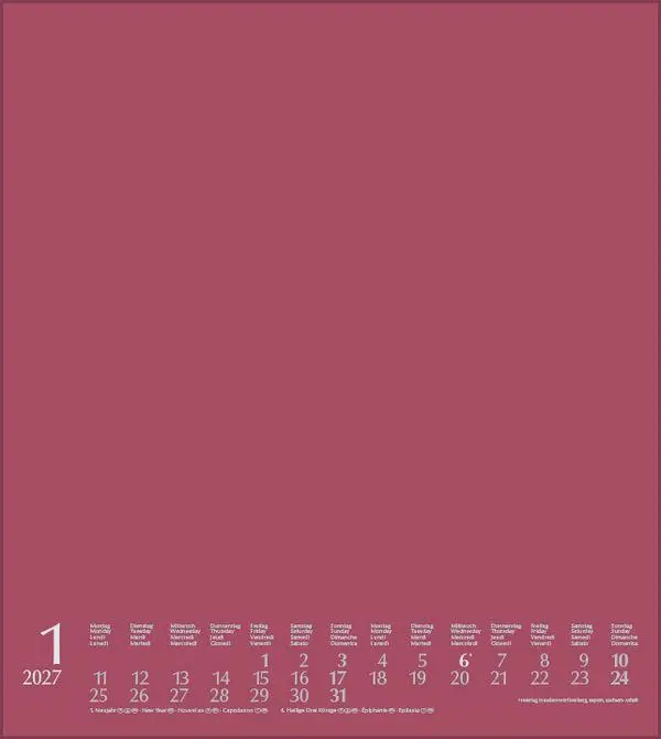 Bild: 9783819304439 | Foto-Malen-Basteln Bastelkalender bordeaux 2027 | Verlag Korsch | 2027