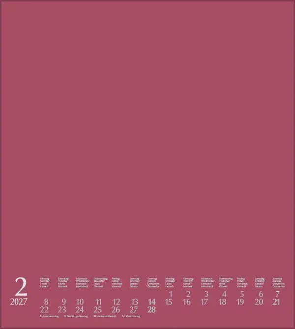 Bild: 9783819304439 | Foto-Malen-Basteln Bastelkalender bordeaux 2027 | Verlag Korsch | 2027