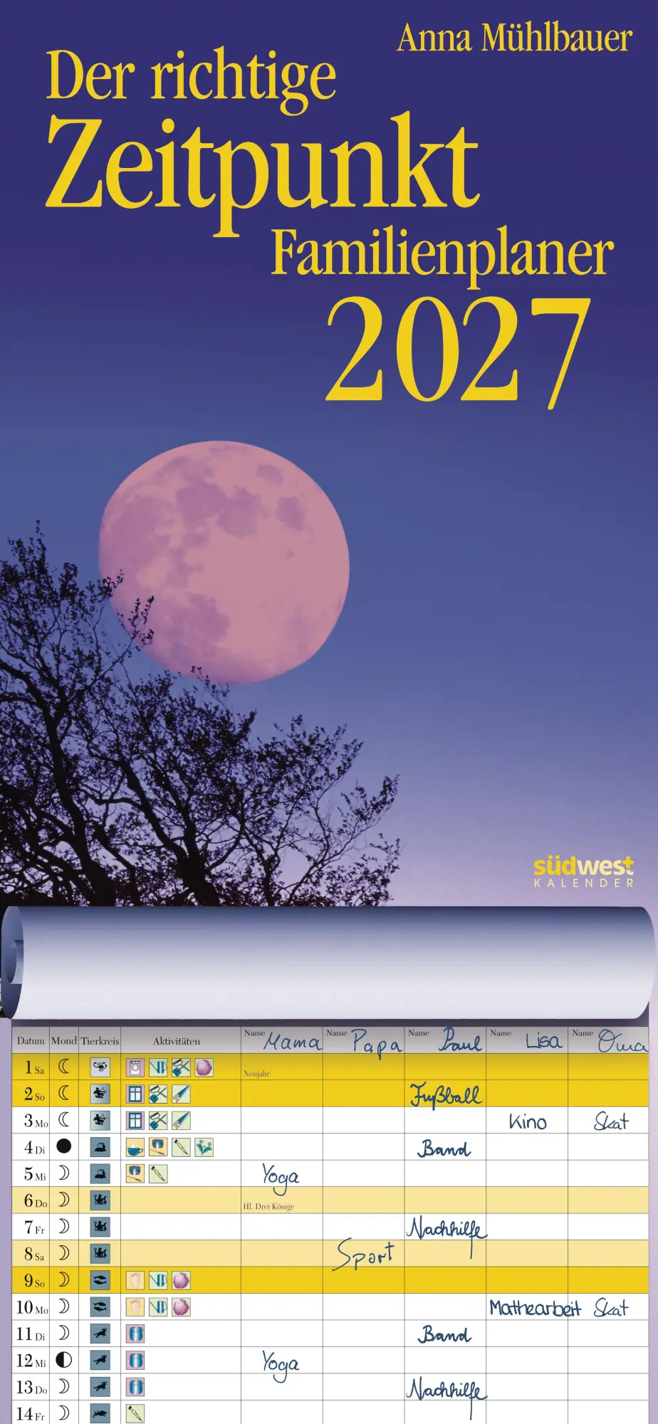 Cover: 9783517104539 | Der richtige Zeitpunkt Familienplaner 2027 - Monats-Wandkalender...