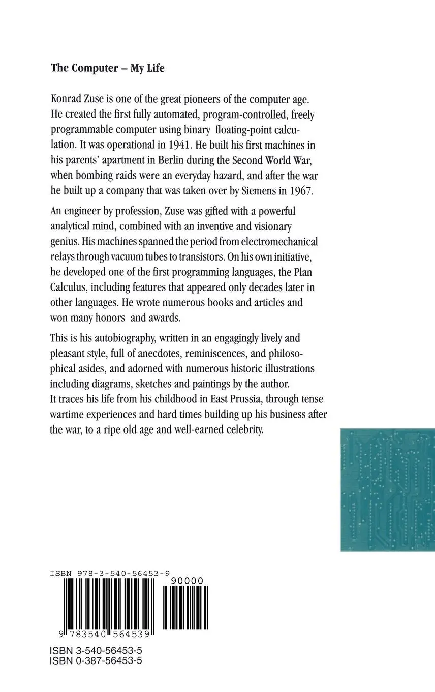 Rückseite: 9783540564539 | The Computer - My Life | Konrad Zuse | Buch | xiv | Englisch | 1993