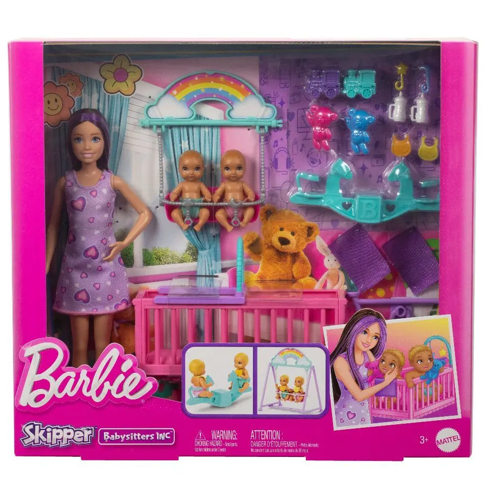Cover: 194735234639 | Barbie Skipper Babysitter Zwillings-Kinderzimmer-Spielset | HXM99