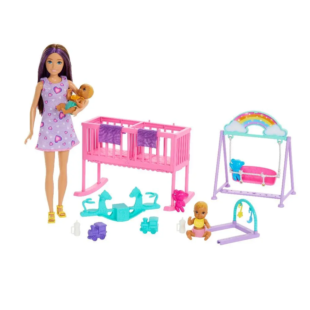 Bild: 194735234639 | Barbie Skipper Babysitter Zwillings-Kinderzimmer-Spielset | HXM99