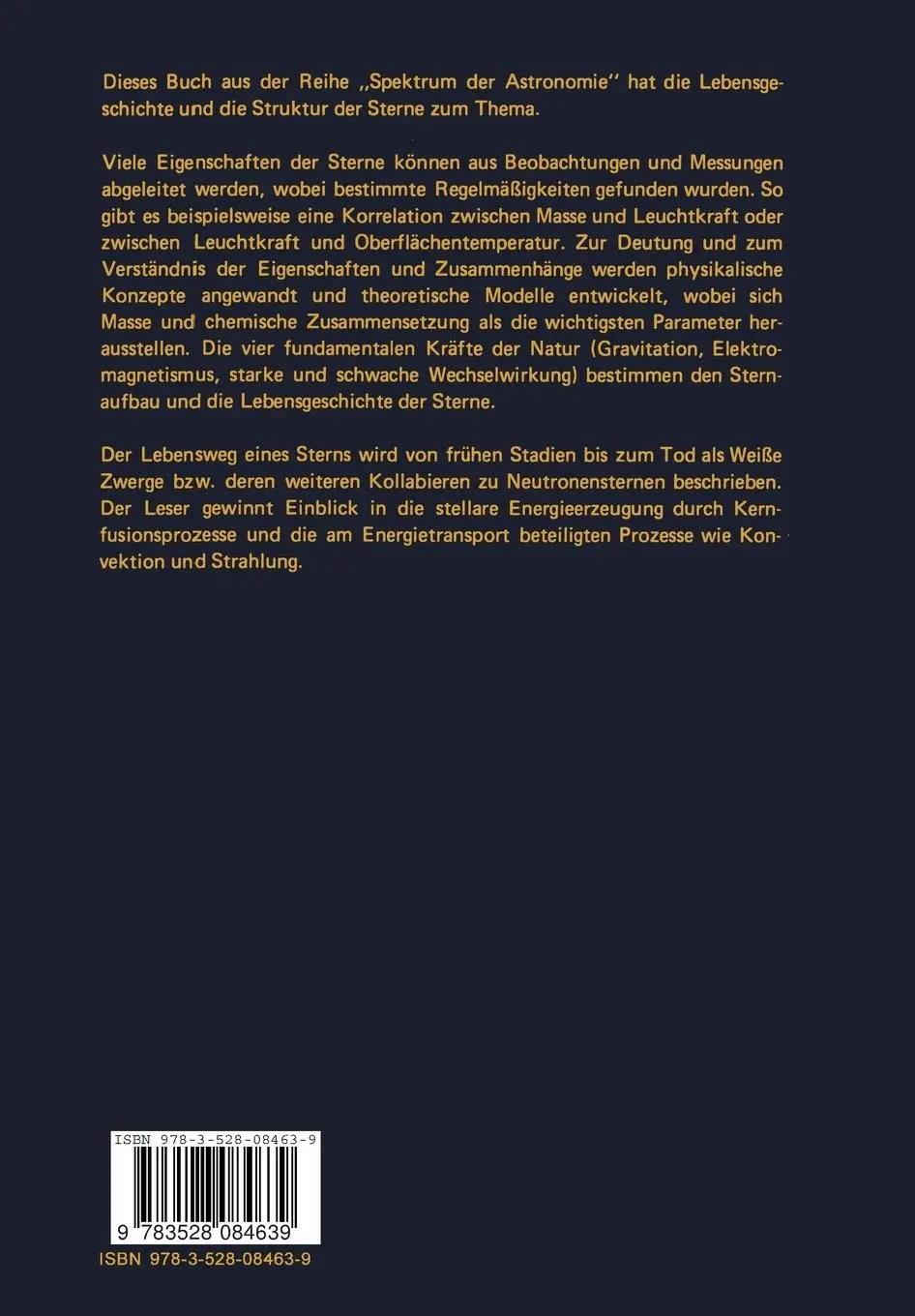 Rückseite: 9783528084639 | Sterne | Aufbau und Entwicklung | Roger J. Tayler | Taschenbuch | 1985